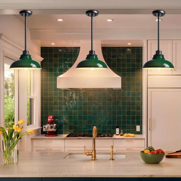 CLAXY Green Pendant Light Fixture Dome Kitchen Islands Hanging