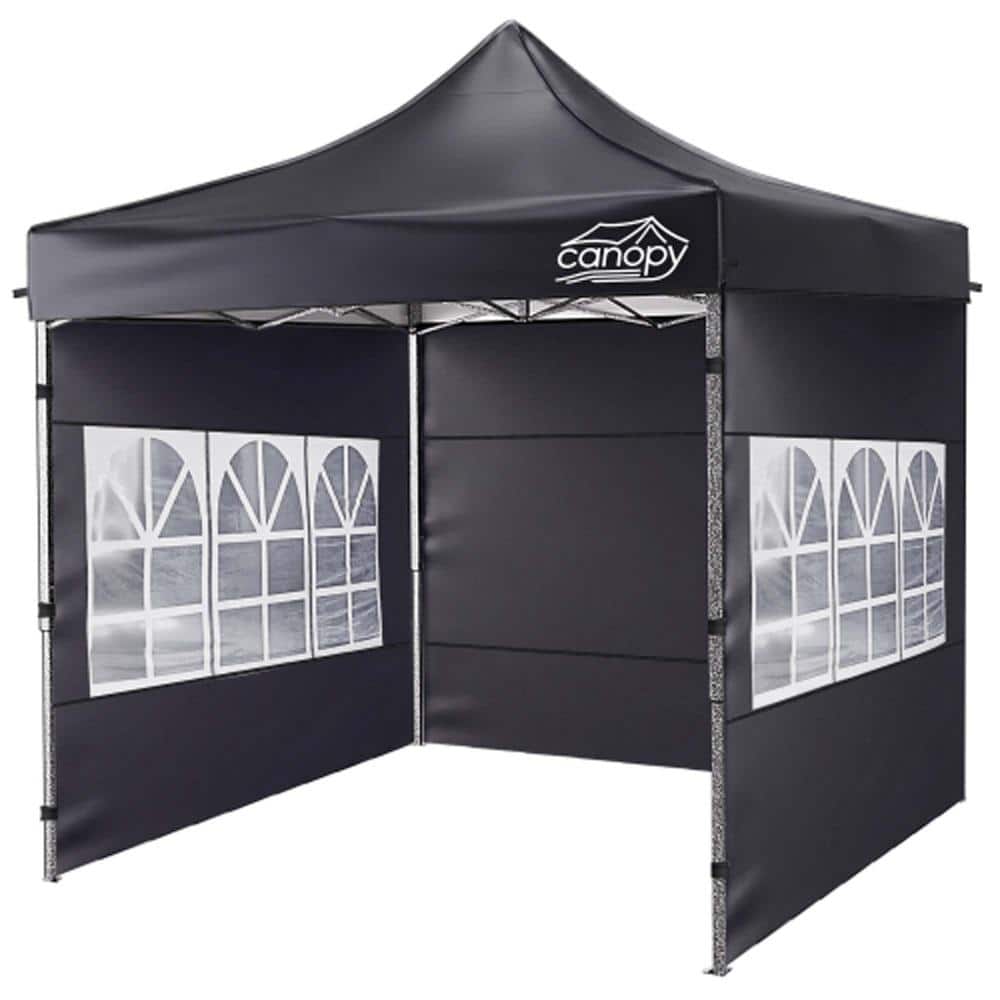 10ft.×10 ft. Black Pop Up Canopy Tent with Window Sidewalls, Instant Outdoor Market Canopy Shelter price history on PriceWatchPro