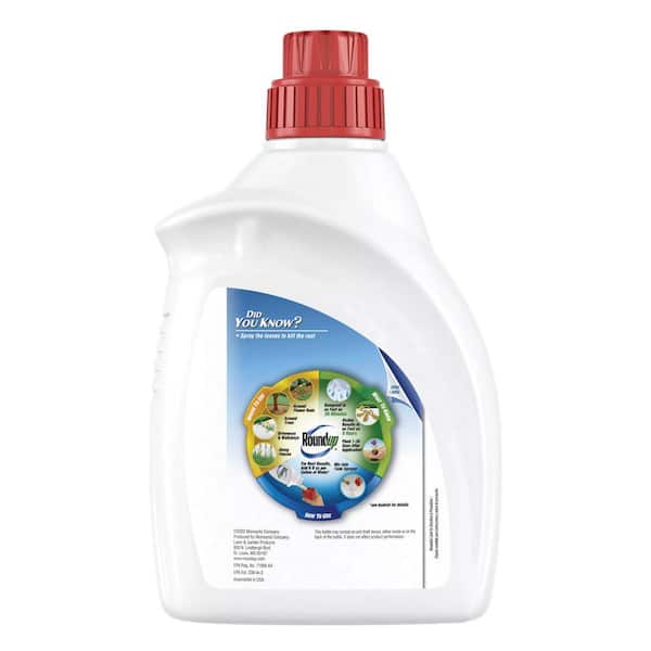 Roundup Weed and Grass Killer 4 Concentrate, 64 fl. oz., Visible Results in  Hours 5376506