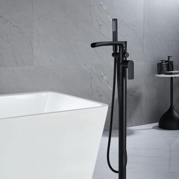 BWE Single-Handle Freestanding Floor Mount Roman Tub Faucet