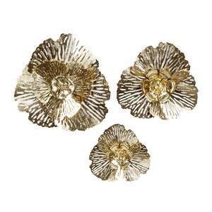 29 in. x 28 in. Gold Metal Glam Wall Decor (Set of 3)