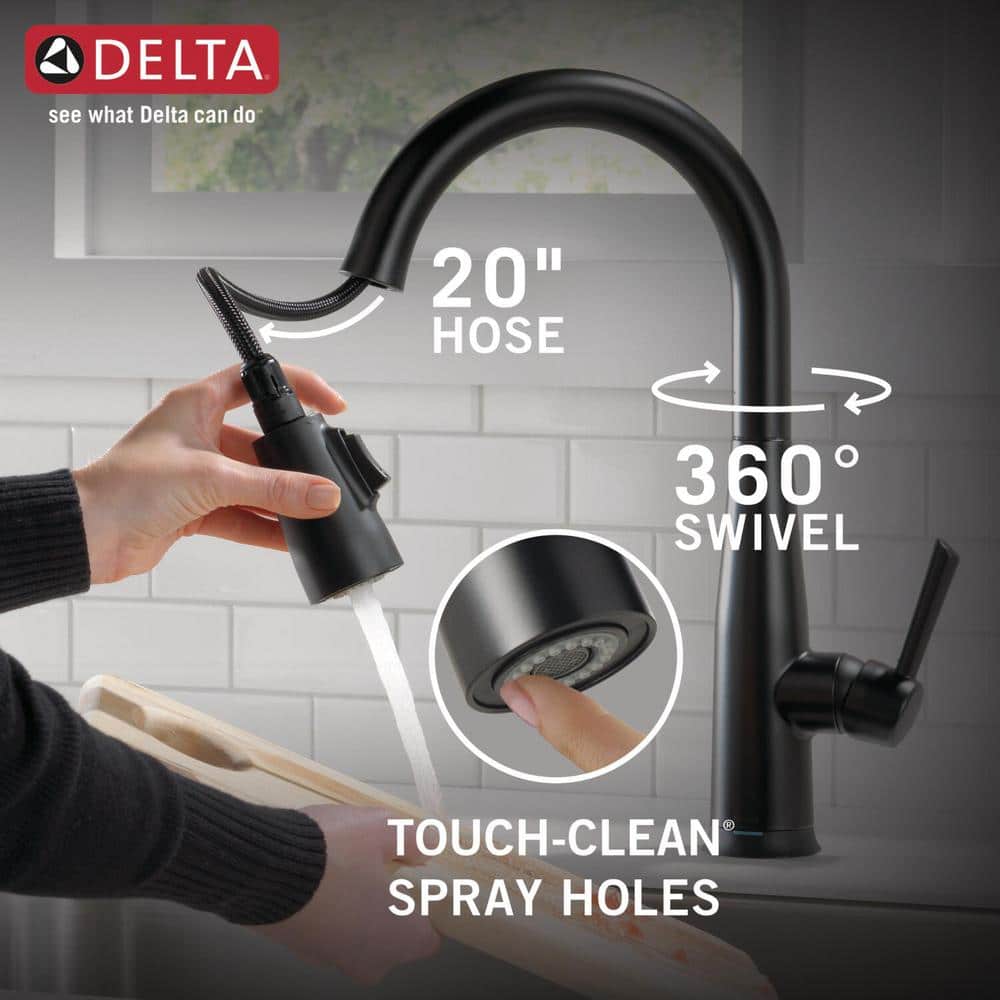 Matte Black Stainless Steel Pull-Down Kitchen Faucet