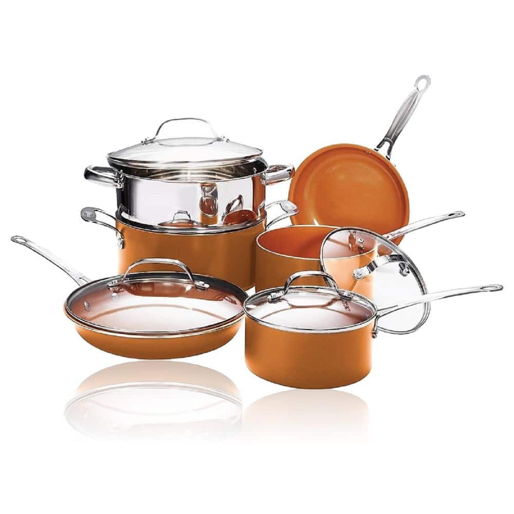 Copper Chef 10 Piece Nonstick Pan Set, with CeramiTech cookware sets pots  and pans stainless steel cookware set kitchen - AliExpress