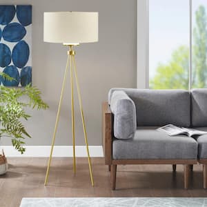 Pacific 66.5 in. Gold Smart Dimmable Standard Floor Lamp