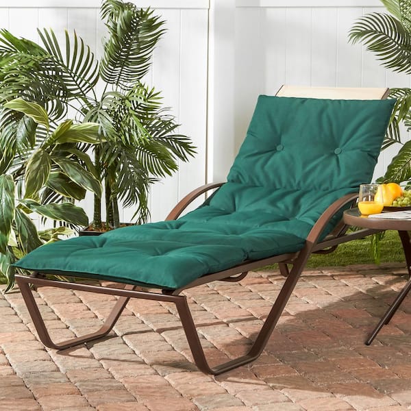Solid Forest Green Outdoor Chaise Lounge Pad