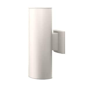 150-Watt 2-Light White Outdoor Wall Lantern Sconce Column Light