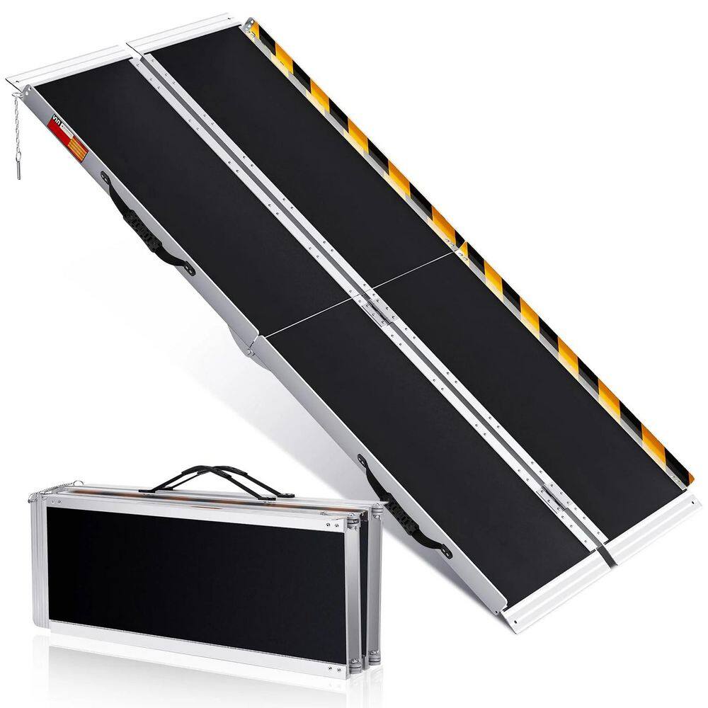 5 FT Wheelchair Ramp,Non-Slip Aluminum Door Threshold Portable Folding ...