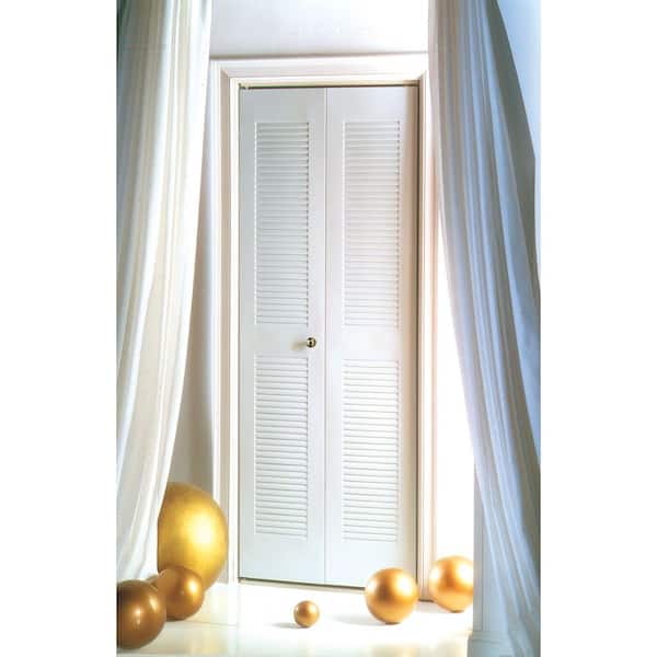 Slimfold 30 in. x 80 in. Steel Bright White Universal Bi-fold Door