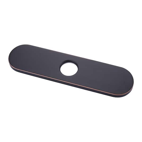VEVETTA 10 in. x 2.46 in. x 0.37 in. Stainless Steel Kitchen Sink Faucet Hole Cover Deck Plate Escutcheon in Oil Rubbed Bronze