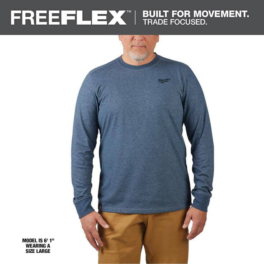 Men's Small Blue Cotton/Polyester Long-Sleeve Hybrid Work T-Shirt price history on PriceWatchPro