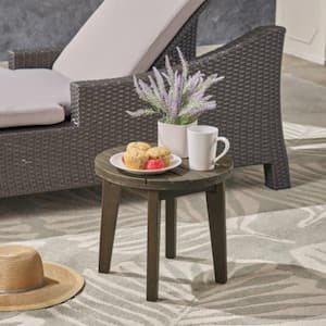 15.75 in. Gray Acacia Wood Outdoor Coffee Table with Classic Look