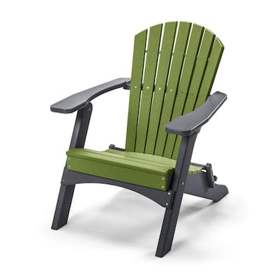 Classic Lime Green/Gray Folding Metal Adirondack Chair Guaranteed to Not Crack
