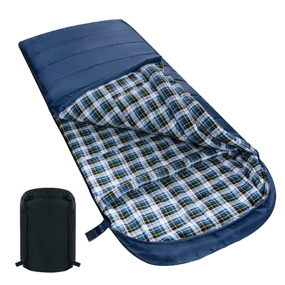 Blue Right Zip Cotton 0°F Cold Weather Sleeping Bag Flannel XXL for Adults Big and Tall, Free Compression Sack price history on PriceWatchPro