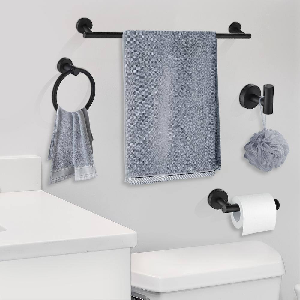 Matte Black Stainless Steel 5-Piece Bathroom Hardware Set