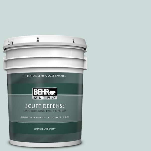 BEHR ULTRA 5 gal. #PPL-46 Blue Cypress Extra Durable Semi-Gloss Enamel Interior Paint & Primer