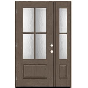 Regency 51 in. x 80 in. 3/4 Lite 4SDL Oasis Deco Glass RHOS Prefinish Ashwood Fiberglass Prehung Front Door 1_ 12 in. SL