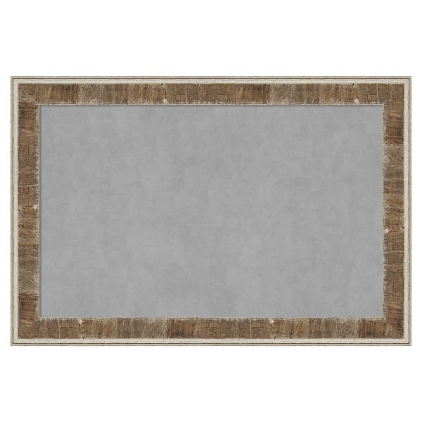 Amanti Art Farmhouse Brown Narrow 37 in. x 25 in. Framed Magnetic Board