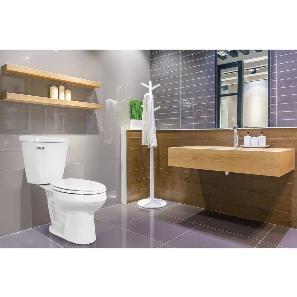 White Molded Wood Elongated Soft Close Toilet Seat