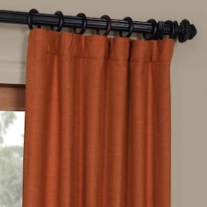 Persimmon Textured Bellino Room Darkening Curtain - 50 in. W x 84 in. L Rod Pocket with Back Tab Single Curtain Panel