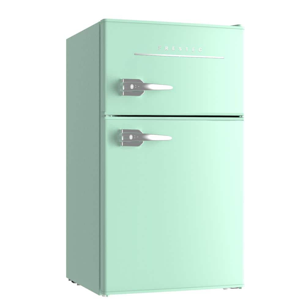 JEREMY CASS 17.83 in. 3.2 cu. ft. Mini Refrigerator in Green with Freezer, Reversible Door, Mint Green