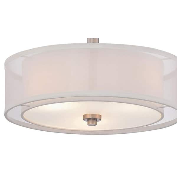 Minka Lavery Parsons Studio 3-Light Brushed Nickel Semi-Flush