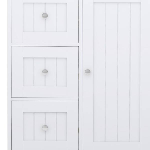 23.62 in. W x 11.8 in. D x 39.57 in. H White Bathroom Standing