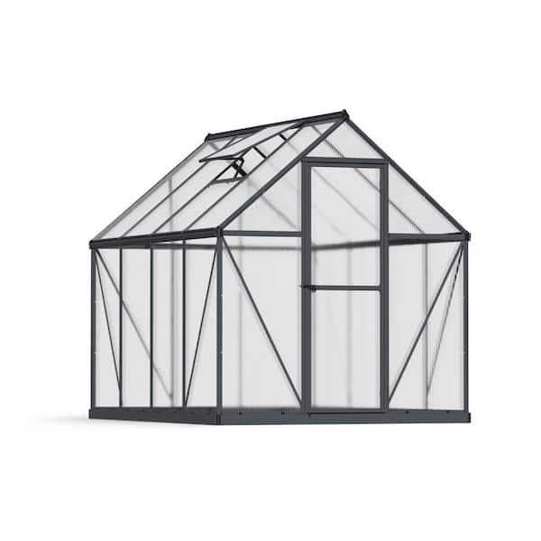 CANOPIA by PALRAM Mythos 6 ft. x 8 ft. Gray/Clear DIY Greenhouse Kit