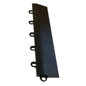 Click Tile Black 2-3/8 in. x 12.14 in. x 5/8 in. Female Border Ramp with Loops (Case of 4)
