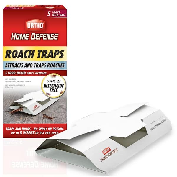 Ortho Home Defense Roach Traps with Bait Tablets, Cockroach Killer, 30