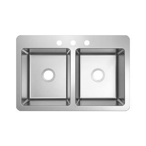 eModernDecor Top Mount Drop-In 18-Gauge Stainless Steel 33 in. x22 in ...