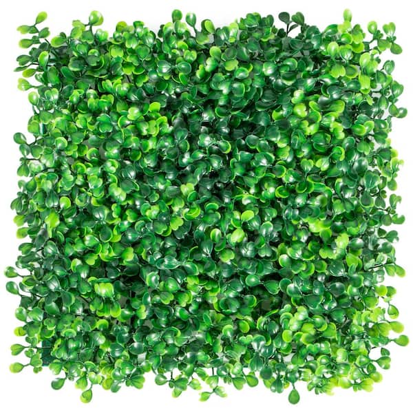 VEVOR 20 in. x 20 in. x 1.6 in. Artificial Boxwood Panels Wall Panels Grass Backdrop Wall Hedge Screen Vinyl Garden Fence