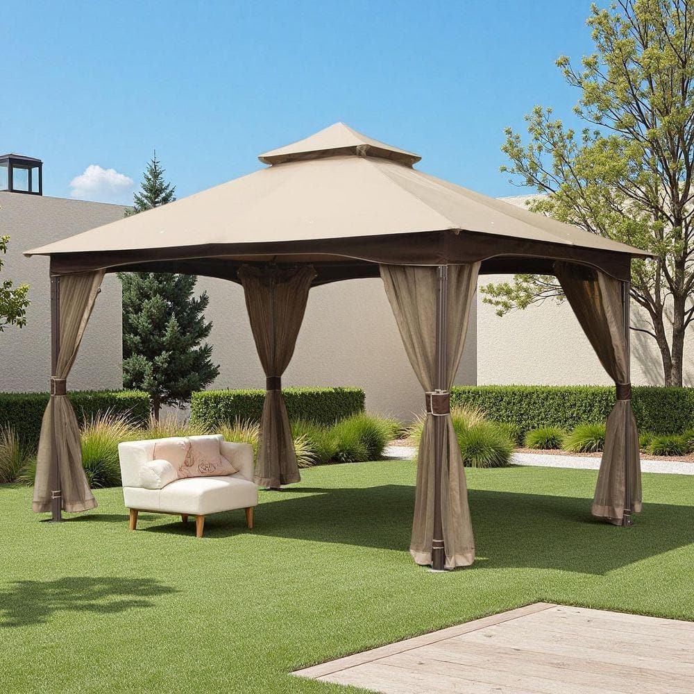 ToolCat 10 ft. x 13 ft. Outdoor Gazebo with Mosquito Netting