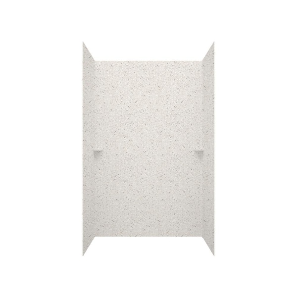 36 in. x 36 in. x 72 in. 3-Piece Easy Up Adhesive Alcove Shower Surround in Bermuda Sand