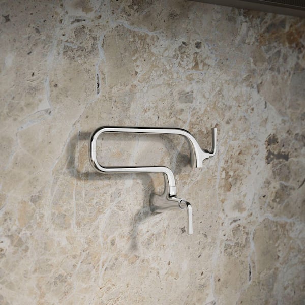 Graze Wall Mount Pot Filler Kitchen Faucet in Polished Chrome