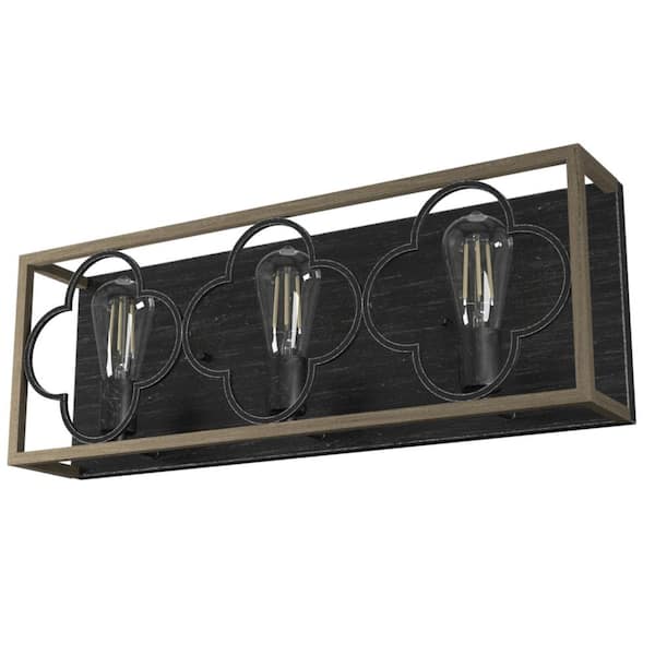 Hunter Gablecrest 25 in. 3 Light French Oak Vanity Light Bathroom Light