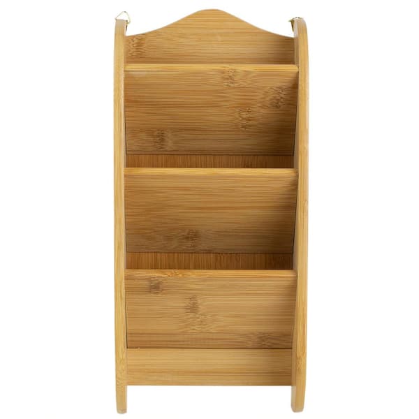 Home Basics 16 in. x 6 in. x 2.5 in. Bamboo Letter Rack