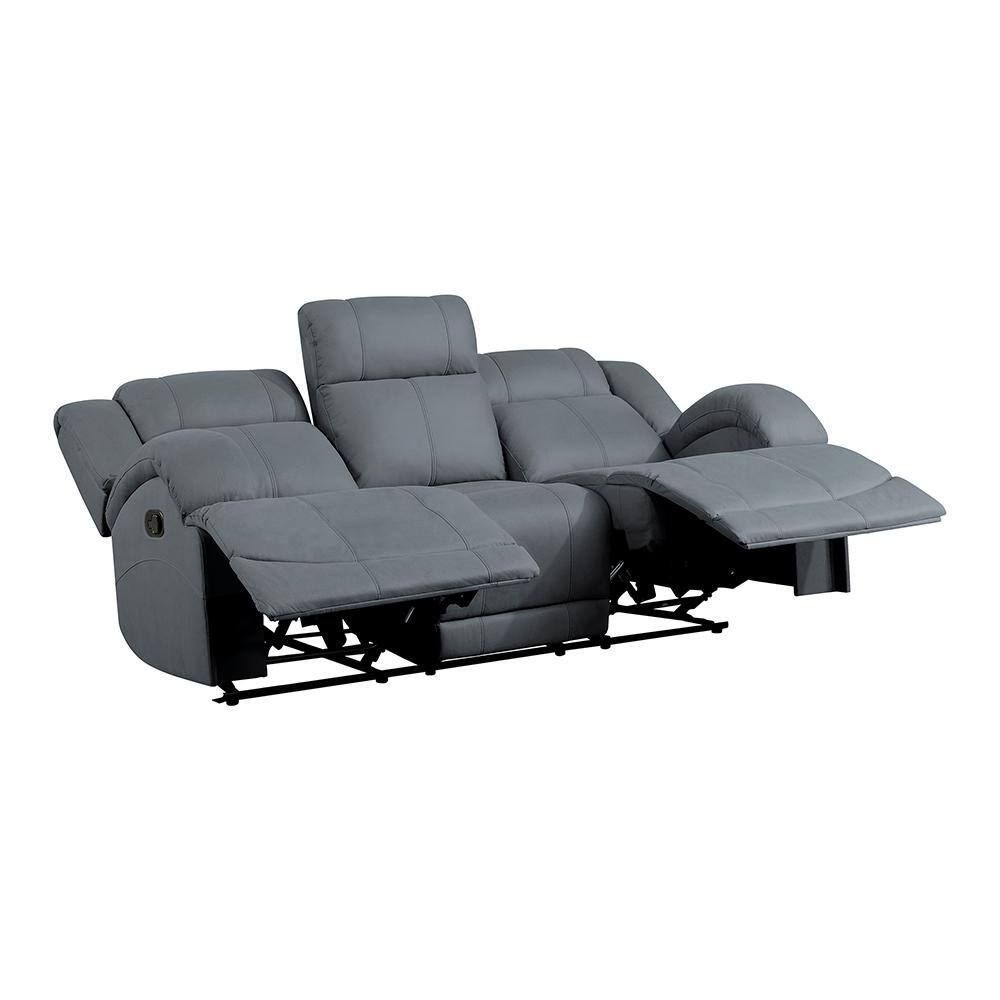 Brennen Transitional Graphite Blue Microfiber Reclining Sofa