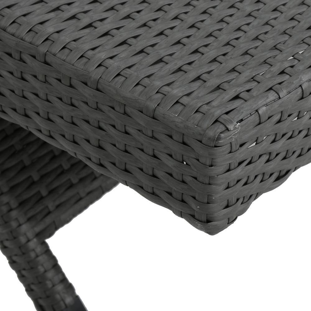 Gray Wicker Armless Outdoor Chaise Lounge with Adjustable Recline