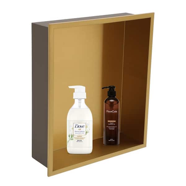 15 in. W x 13 in. H x 4 in. D 18-Gauge Stainless Steel Bathroom Wall Shower Niche in Matte Gold