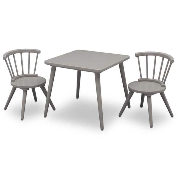 Delta Children Grey Windsor Table and 2-Chair Set