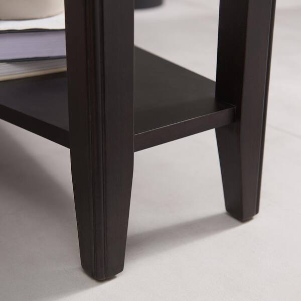 black wedge side table