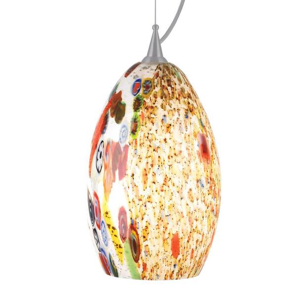 Generation Lighting Monty 1-Light Polished Chrome Fluorescent Pendant with Opal Shade