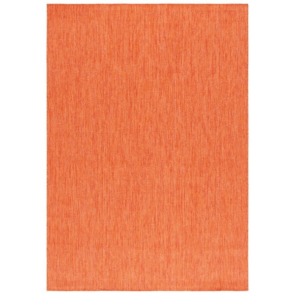 Beach House Orange 4 ft. x 6 ft. 2-Toned Solid Indoor/Outdoor Area Rug