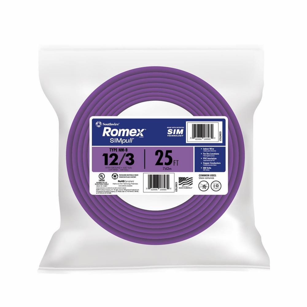 Southwire 15-ft 12/2 Romex SIMpull Solid Indoor CU NM-B W/G