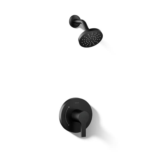 Elate 1-Handle Shower Trim Kit With 1.75 Gpm In Matte Black (Valve Not Included)