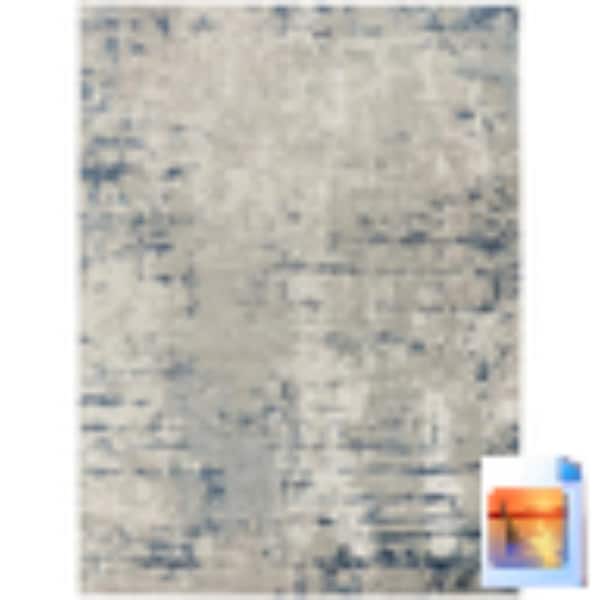 7 ft. x 10  ft. Blue, Gray Abstract Power Loom Area Rug