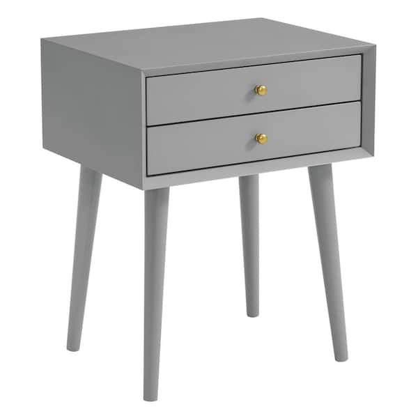 Picket House Furnishings Chesham 2-Drawer Side Table in Grey Birch 24 in. H x 19 in. W x 15 in. D