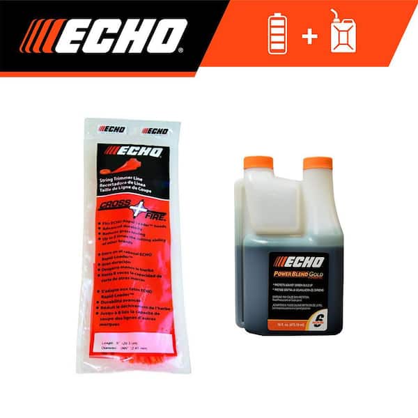 .095 in. Cross-Fire Pre-Cut Trimmer Line Strips (50 ct.) and PowerBlend Gold 16 oz. 2-Stroke Oil Combo Kit (2-Tool)