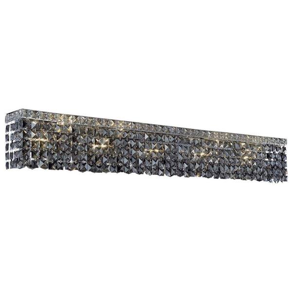 Elegant Lighting 10-Light Chrome Sconce with Silver Shade Grey Crystal