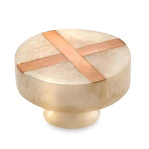 Frosted Marble Style Round 1-1/3 in. (34 mm) Peach Cabinet Knob